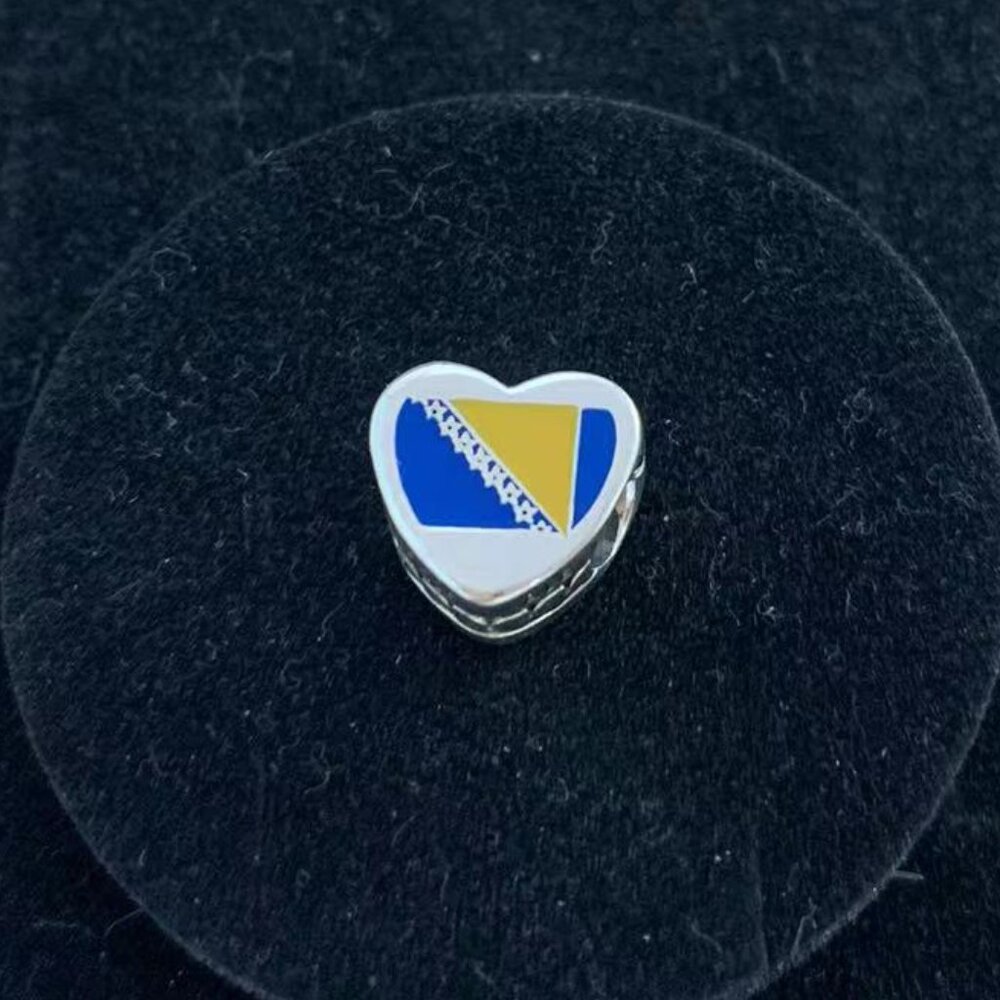 Pandora Bosnia and Herzegovina Flag Heart Charm